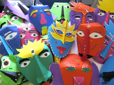 ​  Masks made by yr 7 pupils at Perins School, Alfresford  ​