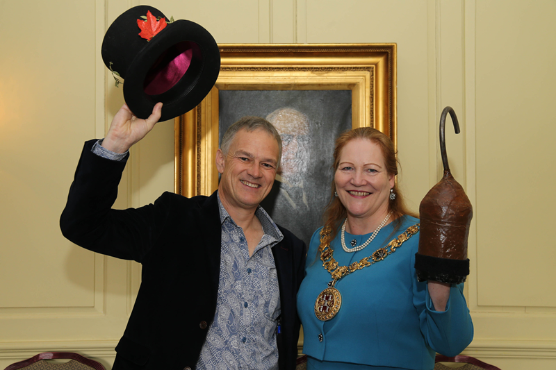 Deryck Newland, the new Chief Executive of the Theatre Royal and Hat Fair with the Mayor of Winchester, Cllr Jane Rutter.