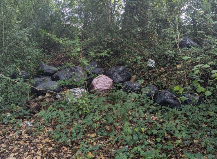 Fly-tipped waste in Boarhunt